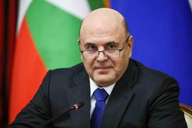 RUSSIA, MOSCOW - AUGUST 18, 2026: Mikhail Mishustin, Prime Minister of Russia, attends a meeting with Min Aung Hlaing, President of Myanmar. Mikhail Tereshchenko TASS  96323052