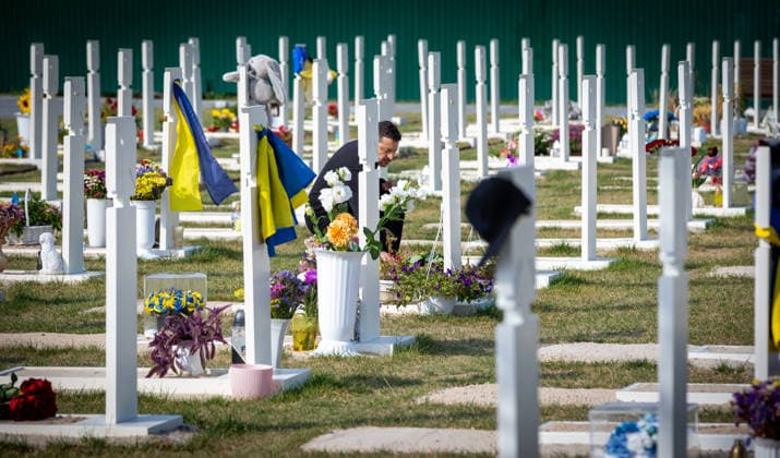 Ukraine holds funeral ceremony for nationalist leader Yevhen Konovalets in Kyiv KYIV, UKRAINE - AUGUST 18: (----EDITORIAL USE ONLY - MANDATORY CREDIT - UKRAINIAN PRESIDENCY HANDOUT - NO MARKETING NO ADVERTISING CAMPAIGNS - DISTRIBUTED AS A SERVICE TO CLIENTS----) Ukrainian President Volodymyr Zelenskyy attends the funeral and reburial ceremony of Yevhen Konovalets, a Ukrainian nationalist leader and founder of the Organization of Ukrainian Nationalists, in Kyiv, Ukraine, on August 18, 2026. Ukrainian Presidency Handout Anadolu Kyiv Ukraine. Editorial use only. Please get in touch for any other usage.  Copyright: x2026xAnadoluxUkrainianxPresidency Handoutx