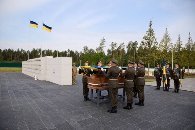 Ukraine holds funeral ceremony for nationalist leader Yevhen Konovalets in Kyiv KYIV, UKRAINE - AUGUST 18: (----EDITORIAL USE ONLY - MANDATORY CREDIT - UKRAINIAN PRESIDENCY HANDOUT - NO MARKETING NO ADVERTISING CAMPAIGNS - DISTRIBUTED AS A SERVICE TO CLIENTS----) The funeral and reburial ceremony of Yevhen Konovalets, a Ukrainian nationalist leader and founder of the Organization of Ukrainian Nationalists, is held in Kyiv, Ukraine, on August 18, 2026. Ukrainian Presidency Handout Anadolu Kyiv Ukraine. Editorial use only. Please get in touch for any other usage.  Copyright: x2026xAnadoluxUkrainianxPresidency Handoutx