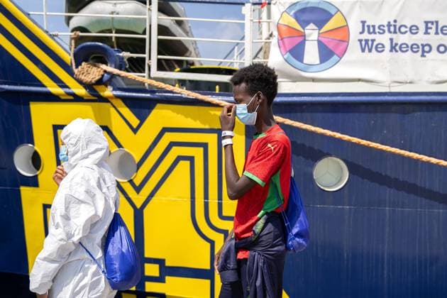 August 18, 2026, Ravenna, Italy: RAVENNA, ITALY Ã¢â‚¬ AUGUST 18, 2026: The Humanity 1, a search-and-rescue vessel operated by German NGO SOS Humanity, arrives at the port of Ravenna, Italy, on August 18, 2026, carrying 73 migrants rescued in the central Mediterranean between Malta and Lampedusa. According to SOS Humanity, those rescued include 17 minors and five women. Italian authorities designated Ravenna as the vessel s port of disembarkation. The arrival marks the city s 28th migrant disembarkation since December 2022 and its fourth in 2026. Ravenna Italy - ZUMAq101 20260818_zna_q101_014 Copyright: xSilviaxCasadeix