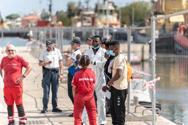 Rescue ship Humanity 1 reaches Ravenna after Mediterranean mission RAVENNA, ITALY AUGUST 18, 2026: The Humanity 1 enters the port of Ravenna on August 18, 2026, with 73 people rescued in the central Mediterranean aboard, after Italian authorities assigned the northern Adriatic city as its port of disembarkation. The group includes 17 minors and five women. The arrival represents Ravenna™s fourth migrant disembarkation of 2026 and the 28th since the city began receiving rescue vessels in December 2022. Ravenna Italy Copyright: x xSilviaxCasadeix xJNAxPressx