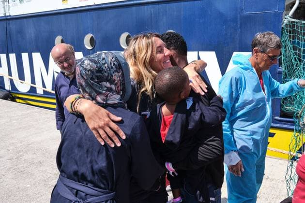 August 18, 2026, Marina Di Ravenna, Italy: MARINA DI RAVENNA, ITALY Ã¢â‚¬ AUGUST 18, 2026: The Humanity 1, a search-and-rescue vessel operated by German NGO SOS Humanity, docks at the port of Marina di Ravenna, Italy, on August 18, 2026, carrying 73 migrants rescued in the Mediterranean Sea during two operations on August 8 and 13. The group, mainly from Sudan and also including people from Somalia and South Sudan, included 17 minors. Marina Di Ravenna Italy  - ZUMAq101 20260818_zna_q101_066 Copyright: xLorenzoxPasinix