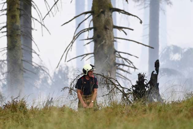 Fire in the Belgian High Fens 18 08 2026 FAGNES, BELGIUM - AUGUST 18 : Fire in the Belgian High Fens «The worst fire in Belgium s history» on August 18, 2026 in Fagnes, Belgium, 18 08 2026 Hautes Fagnes Belgium  Copyright: xDidierxLebrunx