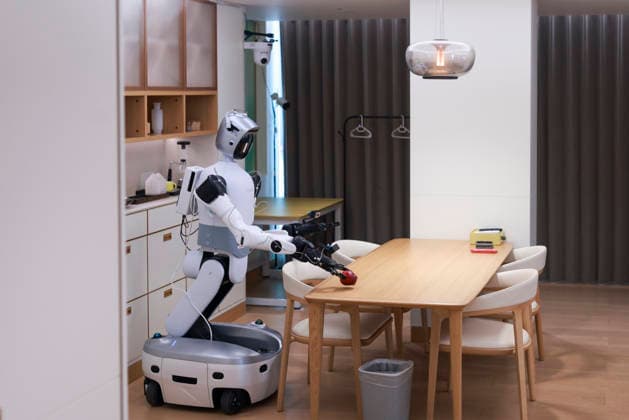 BEIJING, CHINA - AUGUST 18: A robot competitor arranges items on a table during the Household Scenario Event at the 2nd World Humanoid Robot Games on August 18, 2026 in Beijing, China. The event marks the first time the games have included a household scenario category, with 38 robot teams competing in tasks such as laundry and organizing.  Copyright: xChinaxNewsxServicex 111660737958