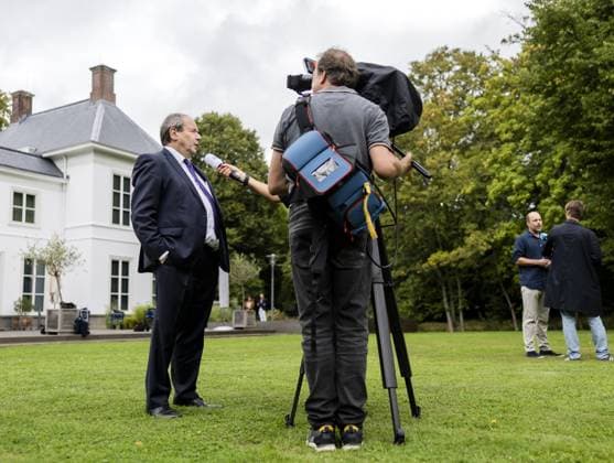 THE HAGUE - Hans Vijlbrief, Minister of Social Affairs and Employment, and Bart van den Brink, Minister of Asylum and Migration, speak with journalists after an informal meeting at the Catshuis in preparation for the upcoming political year. REMKO DE WAAL ANP netherlands out - belgium out  Copyright: xx x565750534x originalFilename: 565750534.jpg