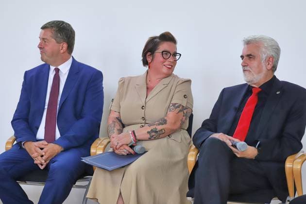 Halle (Saale), Sachsen-Anhalt, Deutschland, 18.08.2026: Leibniz-Institut für Agrarentwicklung in Transformationsökonomien (IAMO): IHK-Wahldialog: Sven Schulze (CDU), Susan Sziborra-Seidlitz (Grüne), Armin Willingmann (SPD) *** Halle Saale, Saxony-Anhalt, Germany, August 18, 2026 Leibniz Institute for Agricultural Development in Transition Economies (IAMO) IHK Election Forum Sven Schulze (CDU), Susan Sziborra Seidlitz (Greens), Armin Willingmann (SPD) Copyright: xdtsxNachrichtenagenturx dts_130399