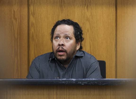 August 18, 2026, Brooksville, Florida, USA: Eric Mayorga, who rode the bus with Jennifer Odom, recalls details about the day of her disappearance while giving testimony during the trial of Jeffrey Crum on Tuesday, Aug. 18, 2026, at the Hernando County Courthouse in Brooksville. Brooksville USA - ZUMAs70_ 20260818_zan_s70_075 Copyright: xDouglasxR.xCliffordx