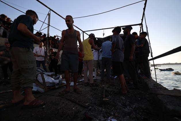 Palestinians Gather at Site of Israeli Strike in Gaza City Palestinians gather at the site of an Israeli airstrike that targeted a group of civilians on the seafront west of Gaza City, on August 18, 2026. Medical sources said six Palestinians, including a child, were killed and 14 others were wounded in the strike. Photo by Hadi Daoud apaimages Gaza city Gaza Strip Palestinian Territory 180826_Gaza_HD_00(7) Copyright: xapaimagesxHadixDaoudx xapaimagesx
