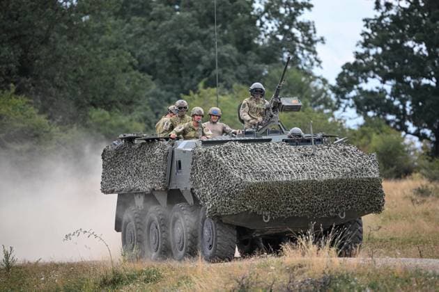 NATO Eagle Spearhead exercise in Romania CINCU, ROMANIA - AUGUST 18: Servicemen in action during the NATO Eagle Spearhead exercise, at the Getica National Training Center in Cincu, Brasov county, Romania, 18 August, 2026. Alex Nicodim Anadolu Cincu Romania. Editorial use only. Please get in touch for any other usage.  Copyright: x2026xAnadoluxAlexxNicodimx