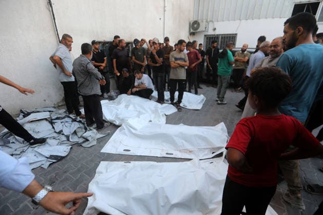 Palestinians Mourn Six Killed in Israeli Strike Near Gaza Port Palestinians mourn the bodies of six people, including a child, at al-Shifa Hospital in Gaza City, on August 18, 2026, after they were killed in an Israeli airstrike that targeted a gathering of civilians near the city’s port, according to Palestinian medical sources. Photo by Bilal Osama apaimages Gaza city Gaza Strip Palestinian Territory 180826_Gaza_BO_01(29) Copyright: xapaimagesxBilalxOsamax xapaimagesx