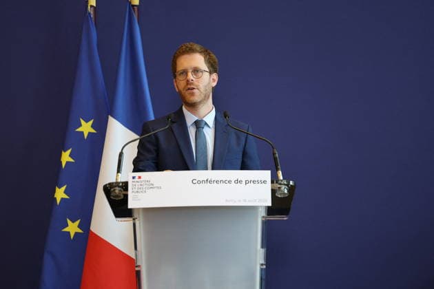 Press conference following the cyberattack targeting France tax authority - Paris France’s junior Minister for Public Accounts David Amiel delivers a press conference on the State s response following the cyberattack targeting France s tax authority, the Directorate General of Public Finances (Direction generale des Finances Publiques - DGFiP) at Bercy, France s Economy and Finance Ministry in Paris on August 18, 2026. Photo by Raphael Lafargue ABACAPRESS.COM Paris France  Copyright: xLafarguexRaphael ABACAx