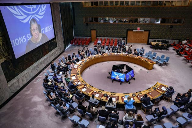 August 18, 2026, New York, New York, United States: HANNA SERWAA TETTEH, Special Representative of the Secretary-General for Libya and Head of the United Nations Support Mission in Libya (UNSMIL), appears on screen as she briefs the UN Security Council on the situation in Libya. Tetteh addressed the UN-facilitated political roadmap towards elections and unified institutions, as well as recent political, economic, security, humanitarian and climate-related developments. New York United States  - ZUMAo116 20260818_znp_o116_003 Copyright: xBiancaxOterox