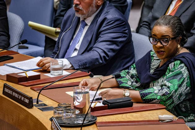 August 18, 2026, New York, New York, United States: JOCELYNE KABENGELE LUKUNDULA, Deputy Permanent Representative of the Democratic Republic of the Congo to the United Nations, addresses the UN Security Council during a meeting on the situation in Libya, at UNHQ. New York United States - ZUMAo116 20260818_znp_o116_013 Copyright: xBiancaxOterox