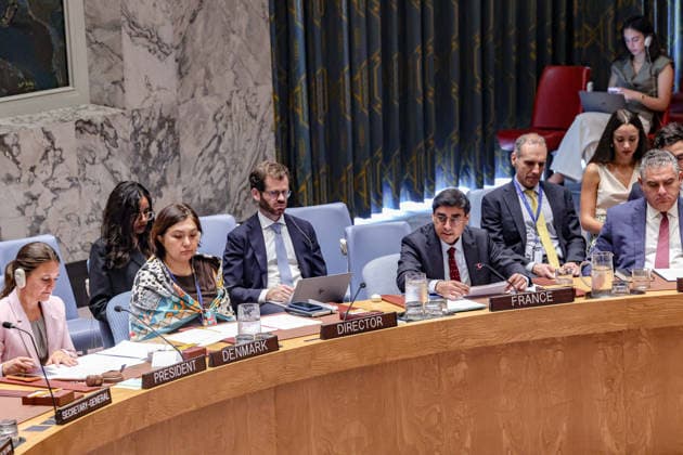 August 18, 2026, New York, New York, United States: JAY DHARMADHIKARI, Deputy Permanent Representative of France to the United Nations, addresses the UN Security Council during a meeting on the situation in Libya, discussing the political process, security situation and efforts towards elections and unified institutions, at UNHQ. New York United States - ZUMAo116 20260818_znp_o116_018 Copyright: xBiancaxOterox