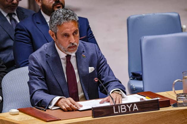 August 18, 2026, New York, New York, United States: TAHER M. EL-SONNI, Permanent Representative of Libya to the United Nations, addresses the UN Security Council during a meeting on the situation in Libya, speaking on the political process, national institutions and ongoing security and economic challenges as the country continues efforts towards political stability and elections, at UNHQ. New York United States  - ZUMAo116 20260818_znp_o116_026 Copyright: xBiancaxOterox