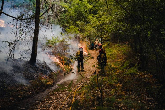 Wildfires in Ponteareas GALICIA, SPAIN - AUGUST 18: Firefighters extinguish wildfires in Ponteareas, Pontevedra, Galicia, Spain on August 18, 2026. Pedro Pascual Garcia Anadolu Galicia Spain. Editorial use only. Please get in touch for any other usage.  Copyright: x2026xAnadoluxPedroxPascualxGarciax