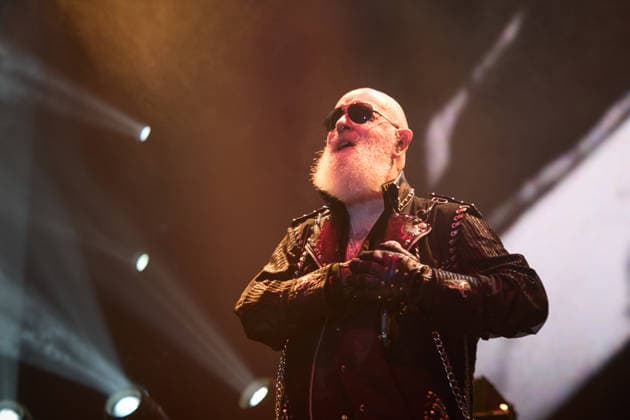 Judas Priest Concert in Pamplona The band Judas Priest during their concert at the Navarra Arena on August 18, 2026, in Pamplona, Navarra, Spain. Judas Priest is a British heavy metal band, formed in Birmingham in the late 1960s and considered one of the genre’s seminal acts. Their sound combines Rob Halford’s high-pitched, powerful vocals with dual guitars, distinctive riffs, and a leather-and-motorcycle aesthetic that helped define the iconography of metal in Spain  Copyright: xEduardoxSanzx 7720239