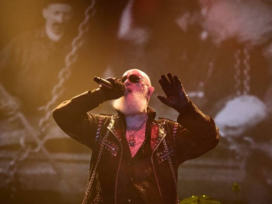 Judas Priest Concert in Pamplona The band Judas Priest during their concert at the Navarra Arena on August 18, 2026, in Pamplona, Navarra, Spain. Judas Priest is a British heavy metal band, formed in Birmingham in the late 1960s and considered one of the genre’s seminal acts. Their sound combines Rob Halford’s high-pitched, powerful vocals with dual guitars, distinctive riffs, and a leather-and-motorcycle aesthetic that helped define the iconography of metal in Spain  Copyright: xEduardoxSanzx 7720240