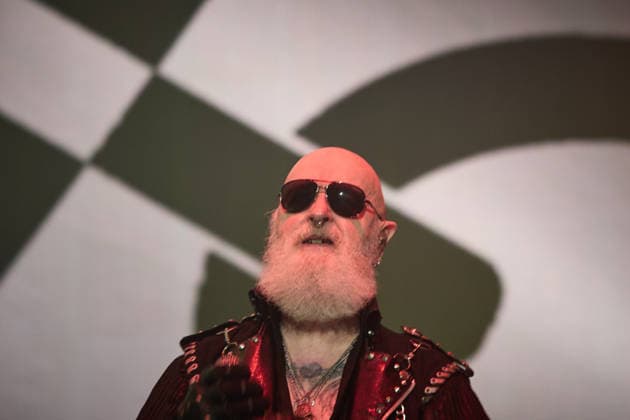 Judas Priest Concert in Pamplona The band Judas Priest during their concert at the Navarra Arena on August 18, 2026, in Pamplona, Navarra, Spain. Judas Priest is a British heavy metal band, formed in Birmingham in the late 1960s and considered one of the genre’s seminal acts. Their sound combines Rob Halford’s high-pitched, powerful vocals with dual guitars, distinctive riffs, and a leather-and-motorcycle aesthetic that helped define the iconography of metal in Spain  Copyright: xEduardoxSanzx 7720241