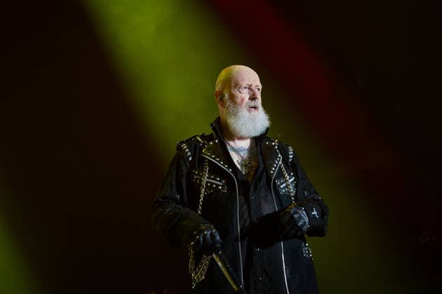 Judas Priest Concert in Pamplona The band Judas Priest during their concert at the Navarra Arena on August 18, 2026, in Pamplona, Navarre, Spain. Judas Priest is a British heavy metal band, formed in Birmingham in the late 1960s and considered one of the genre’s seminal acts. Their sound combines Rob Halford’s high-pitched, powerful vocals with twin guitars, distinctive riffs, and a leather-and-motorcycle aesthetic that helped define the iconography of metal in Spain  Copyright: xEduardoxSanzx 7720246