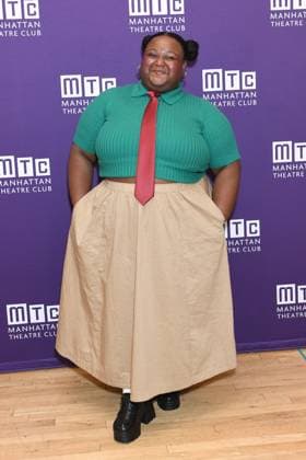 Erin Morton at the press conference for SCHOOL GIRLS; OR, THE AFRICAN MEAN GIRLS PLAY Press Meet & Greet, Manhattan Theatre Club Studios, New York, NY, August 17, 2026. Photo By: Quoin Pics Everett Collection SCHOOL GIRLS; OR, THE AFRICAN MEAN GIRLS PLAY Press Meet & Greet PUBLICATIONXNOTxINxCANxCHNxFRAxITAxJPNxNORxPOLxRUSxESPxUKxUSA