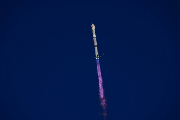 (260819) -- JIUQUAN, Aug. 19, 2026 -- The Zhuque-3 Y2 rocket blasts off at the Dongfeng commercial space innovation pilot zone in northwest China, Aug. 19, 2026. China launched the reusable rocket Zhuque-3 on Wednesday morning, achieving its first recovery of a rocket s first stage on land. The land-based recovery of the rocket s first stage was completed as planned, and the flight mission was a complete success. (Photo by Xinhua) Photo Flash China launches Zhuque-3, achieving its first rocket recovery on land WangxJiangbo 