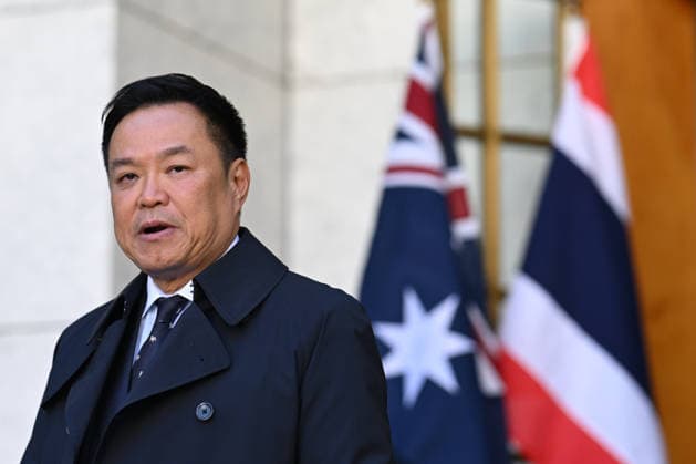 ANUTIN CHARNVIRAKUL AUSTRALIA VISIT, Prime Minister of Thailand Anutin Charnvirakul delivers a press statement at Parliament House, in Canberra, Wednesday, August 19, 2026. ( NO ARCHIVING CANBERRA AUSTRALIAN CAPITAL TERRITORY AUSTRALIA  Copyright: xLUKASxCOCHx 20260819129210076663