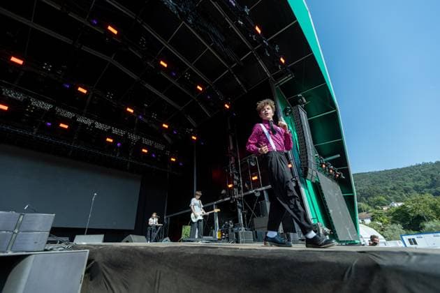 Vilar de Mouros 2026 opening day - 18 Aug 2026 British singer Tom A. Smith performs during the opening concert of Vilar de Mouros Festival 2026. Opening day of the Vilar de Mouros Festival 2026, including the surrounding area, the historic Roman bridge, festivalgoers arriving and relaxing near the river, local restaurants, security presence, and the first band performing on stage. Vilar de Mouros is one of the oldest music festivals in Portugal, often described as the country’s Woodstock. Vilar de Mouros Portugal Copyright: xDiogoxBaptistax xSOPAxImagesx DB_kickofVilardeMouros20260818_011