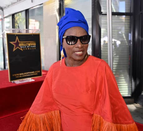 Five-time Grammy-winning Beninese musician, actress, and activist Angelique Kidjo arrives for an unveiling ceremony honoring her with the 2,854th star on the Hollywood Walk of Fame in Los Angeles on Tuesday, August 18, 2026.  LAP2026081802 JIMxRUYMEN