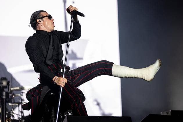August 19, 2026, Vilar De Mouros, Portugal: Dominic Richard Harrison known professionally as Yungblud performs as the headliner of the opening day of the Vilar de Mouros Festival, appearing on stage seated in a wheelchair due to a recent leg injury. Vilar De Mouros Portugal - ZUMAs197 20260819_aaa_s197_012 Copyright: xDiogoxBaptistax