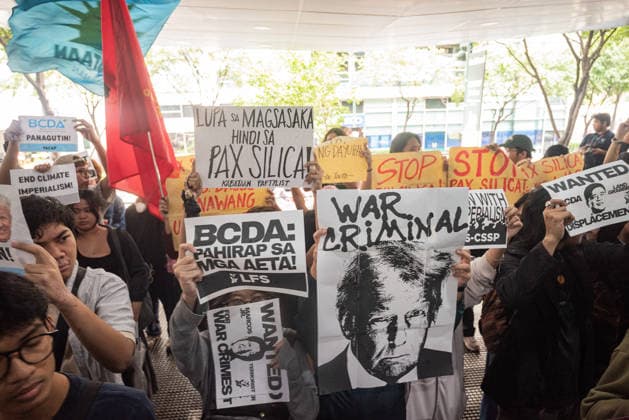 August 19, 2026, Quezon City, Quezon, Philippines: A protest made up of youth groups and progressive sectoral groups marched along the streets of Bonifacio Global City toward the headquarters of the BCDA to reject the proposed Pax Silica. Quezon City Philippines - ZUMAy102 20260819_zip_y102_002 Copyright: xKenosisxYapx