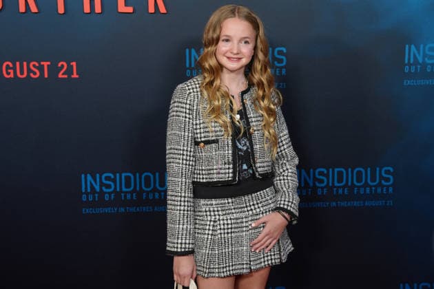 The actress Island Austin pose on the red carpet for the movie ‘Insidious: Out of the Further’ in Los Angeles, USA, 18 August 2026. Insidious: Out of the Further Red Carpet Event in Los Angeles !ACHTUNG: NUR REDAKTIONELLE NUTZUNG!  Copyright: xOmarxAlonsox AME424 20260819-55021175581_1