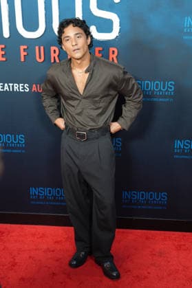 The actor Brandon Perea pose on the red carpet for the movie ‘Insidious: Out of the Further’ in Los Angeles, USA, 18 August 2026. Insidious: Out of the Further Red Carpet Event in Los Angeles !ACHTUNG: NUR REDAKTIONELLE NUTZUNG!  Copyright: xOmarxAlonsox AME421 20260819-55021175582_1