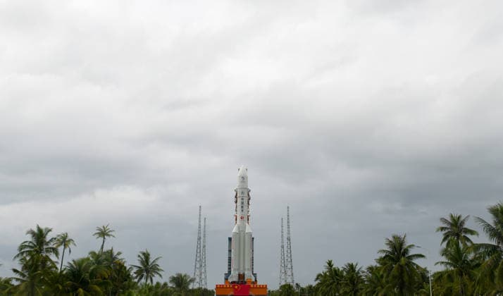 (260819) -- WENCHANG, Aug. 19, 2026 -- This photo taken on Aug. 19, 2026 shows the combination of the Chang e-7 lunar probe and the Long March-5 Y14 carrier rocket being transferred vertically to the launching area at the Wenchang Spacecraft Launch Site in south China s Hainan Province. The Chang e-7 lunar probe is scheduled for launch at an appropriate time, according to the China Manned Space Agency (CMSA). The combination of the Chang e-7 lunar probe and the Long March-5 Y14 carrier rocket was transferred vertically on Wednesday to the launching area at the Wenchang Spacecraft Launch Site in south China s Hainan Province, the CMSA said. The lunar probe and rocket had arrived at the launch site in April and July, respectively, and 