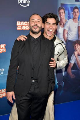 Facundo V. Scalerandi und Tim Schaecker bei der Premiere des Amazon Prime Video-Films Back to the 90s im Delphi Filmpalast am Zoo. Berlin, 18.08.2026 *** Facundo V Scalerandi and Tim Schaecker at the premiere of the Amazon Prime Video film *Back to the 90s* at the Delphi Filmpalast am Zoo in Berlin, August 18, 2026 Foto:xM.xBehrensx xFuturexImagex 90s_6832