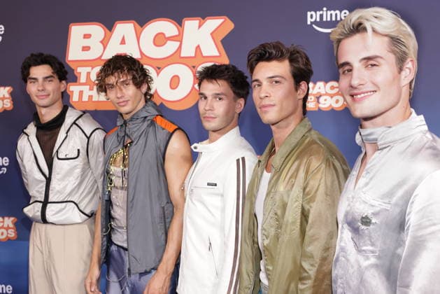 18.08.2026, Jacob Rott, Bene Schulz, Julien Brown, Tim Schäcker, Luis Freitag zur Premiere von Back to the 90s, Delphi-Filmpalast, Berlin, Berlin Berlin *** August 18, 2026, Jacob Rott, Bene Schulz, Julien Brown, Tim Schäcker, and Luis Freitag at the premiere of *Back to the 90s* at the Delphi Filmpalast in Berlin, Berlin Berlin