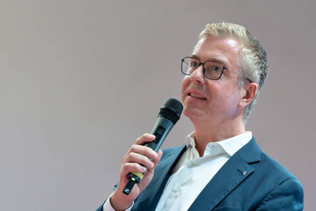 Berlin,18.08.2026,Bitkom Policy Pitch zur Abgeordnetenhauswahl 2026 im Delta Campus Neukölln.Stefan Evers Spitzenkandidat der Berliner CDU für die Wahl zum Abgeordnetenhaus von Berlin 2026 ist vor Ort. *** Berlin, August 18, 2026—Bitkom Policy Pitch for the 2026 Berlin House of Representatives election at Delta Campus Neukölln; Stefan Evers, the Berlin CDU’s top candidate for the 2026 Berlin House of Representatives election, is in attendance.