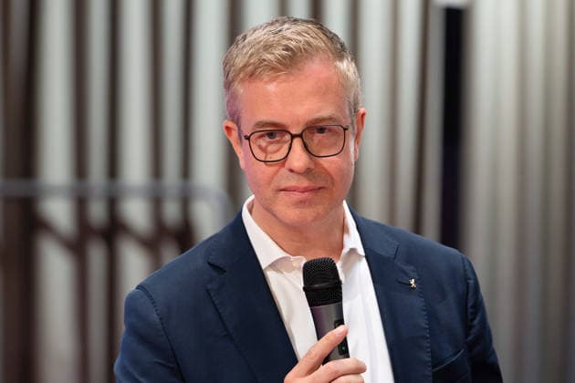 Berlin,18.08.2026,Bitkom Policy Pitch zur Abgeordnetenhauswahl 2026 im Delta Campus Neukölln.Stefan Evers Spitzenkandidat der Berliner CDU für die Wahl zum Abgeordnetenhaus von Berlin 2026 ist vor Ort. *** Berlin, August 18, 2026—Bitkom Policy Pitch for the 2026 Berlin House of Representatives election at Delta Campus Neukölln; Stefan Evers, the Berlin CDU’s top candidate for the 2026 Berlin House of Representatives election, is in attendance.