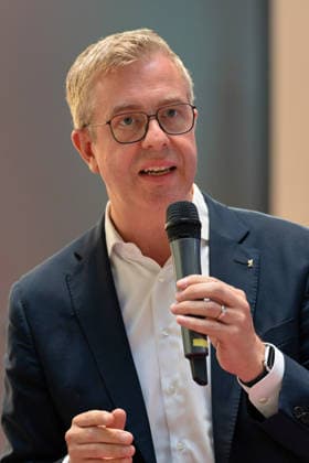 Berlin,18.08.2026,Bitkom Policy Pitch zur Abgeordnetenhauswahl 2026 im Delta Campus Neukölln.Stefan Evers Spitzenkandidat der Berliner CDU für die Wahl zum Abgeordnetenhaus von Berlin 2026 ist vor Ort. *** Berlin, August 18, 2026—Bitkom Policy Pitch for the 2026 Berlin House of Representatives election at Delta Campus Neukölln; Stefan Evers, the Berlin CDU’s top candidate for the 2026 Berlin House of Representatives election, is in attendance.