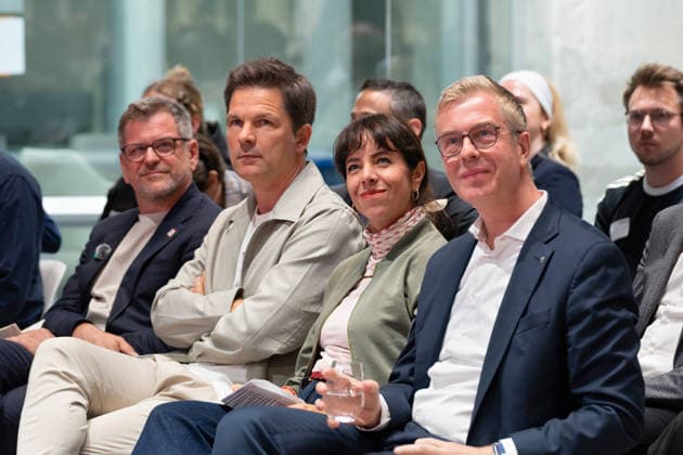 Berlin,18.08.2026,Bitkom Policy Pitch zur Abgeordnetenhauswahl 2026 im Delta Campus Neukölln.Werner Graf,Steffen Krach,Elif Eralp,Stefan Evers *** Berlin, August 18, 2026, Bitkom Policy Pitch for the 2026 House of Representatives election at Delta Campus Neukölln: Werner Graf, Steffen Krach, Elif Eralp, Stefan Evers
