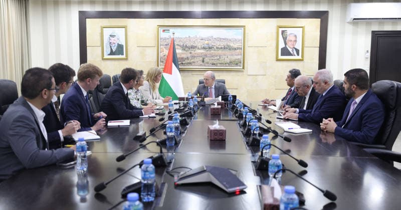 Palestinian Prime Minister Meets German Parliamentary Delegation in Ramallah Palestinian Prime Minister Mohammad Mustafa meets a German parliamentary delegation headed by Social Democratic Party parliamentary group deputy chair Siemtje Möller at his office in Ramallah, West Bank, on August 19, 2026. Mustafa briefed the delegation on the latest political and field developments in the Palestinian territories amid the continuing war in the Gaza Strip and escalating Israeli measures and settler attacks in the West Bank. Photo by Prime Minister Office apaimages Ramallah West Bank Palestinian Territory 190826_Ramallah_PMO_00(1) Copyright: xapaimagesxPrimexMinisterxOfficex xapaimagesx