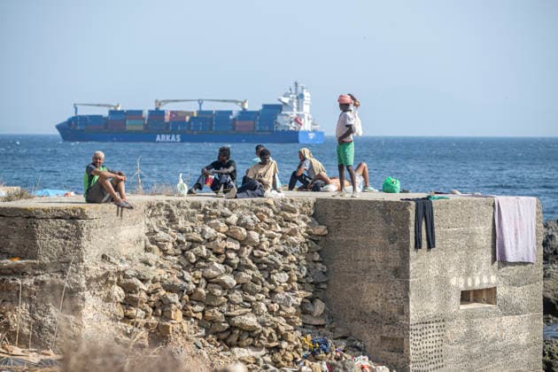 The humanitarian crisis in Ceuta continues. Migrants camped on Trampolín Beach, August 19, 2026, in Ceuta, Spain. Ceuta continues to face a serious humanitarian crisis following the historic mass influx of more than 70,000 migrants who swam across the Tarajal Strait on July 30 and 31. Although the police deployment and border reinforcement by Moroccan authorities have succeeded in curbing the influx, the autonomous city continues to face a serious humanitarian, health, and security crisis. AUGUST 19, 2026, Spain  Copyright: xMarcosxMorenox 7720968