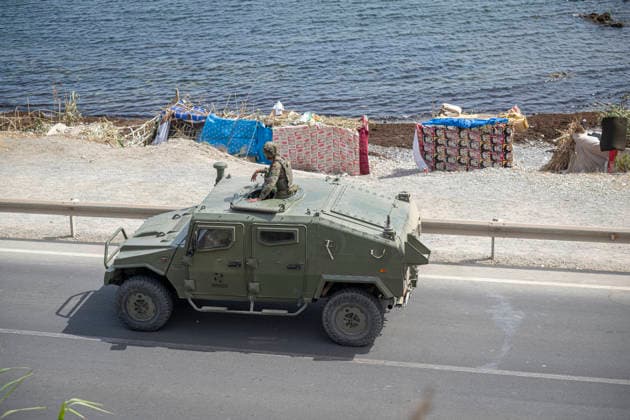 The humanitarian crisis in Ceuta continues. Migrants camped on Trampolín Beach, August 19, 2026, in Ceuta, Spain. Ceuta continues to face a serious humanitarian crisis following the historic mass influx of more than 70,000 migrants who swam across the Tarajal Strait on July 30 and 31. Although the police deployment and border reinforcement by Moroccan authorities have succeeded in curbing the influx, the autonomous city continues to face a serious humanitarian, health, and security crisis. AUGUST 19, 2026, Spain  Copyright: xMarcosxMorenox 7720975