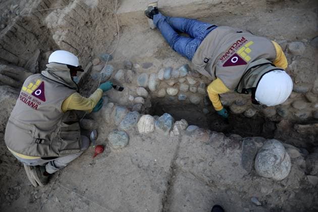 1,400-year-old human remains discovered at Huaca Pucllana in Lima LIMA, PERU - AUGUST 19: Archaeologists work on the excavation of recently discovered skeletal remains at the Huaca Pucllana archaeological site, one of Lima’s main pre-Hispanic landmarks, on August 19, 2026, in Lima, Peru. Klebher Vasquez Anadolu Lima Peru. Editorial use only. Please get in touch for any other usage.  Copyright: x2026xAnadoluxKlebherxVasquezx