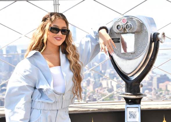 NEW YORK, NY - AUGUST 19: Liamani at the Empire State Building to celebrate the release of Disney™s Camp Rock 3. on August 19, 2026 in New York City. Copyright: xMediaPunchx