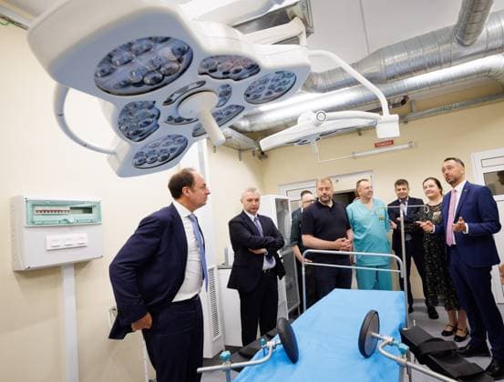 Vice-prime minister and Minister of Foreign Affairs Maxime Prevot pictured during a visit to the Chernihiv Regional Children s Hospital in Ukraine on Wednesday 19 August 2026, part of a visit of the Belgian Foreign Minister to Ukraine.  BENOITxDOPPAGNE 183781584