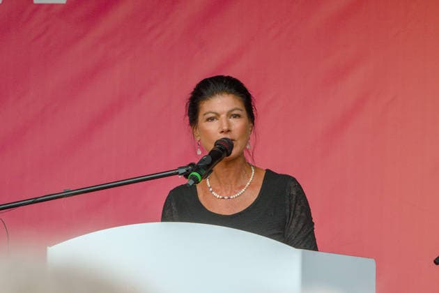 19.08.2026 Politik BSW Auftakt Wahlkampftermine mit Sahra Wagenknecht in Sachsen-Anhalt Marktplatz Dessau Dessau-Roßlau Sachsen-Anhalt Deutschland *** August 19, 2026 Politics BSW Kickoff of Campaign Events with Sahra Wagenknecht in Saxony-Anhalt, Dessau Market Square, Dessau-Roßlau, Saxony-Anhalt, Germany