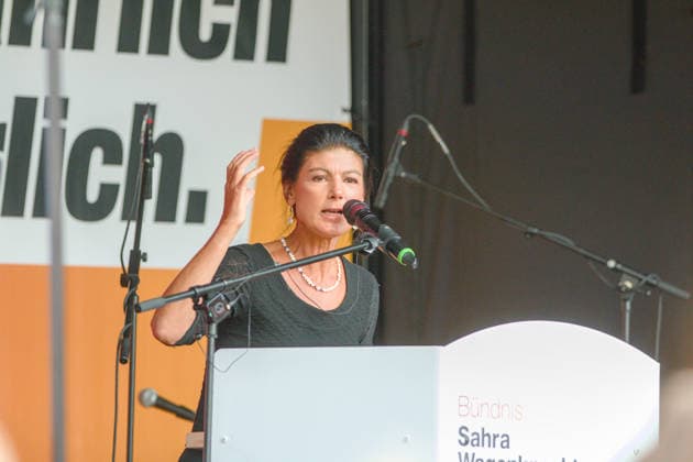 19.08.2026 Politik BSW Auftakt Wahlkampftermine mit Sahra Wagenknecht in Sachsen-Anhalt Marktplatz Dessau Sahra Wagenknecht (BSW, Parteigründerin). Dessau-Roßlau Sachsen-Anhalt Deutschland *** August 19, 2026 Politics BSW Kickoff of Campaign Events with Sahra Wagenknecht in Saxony-Anhalt, Dessau Market Square Sahra Wagenknecht BSW, Party Founder Dessau Roßlau Saxony-Anhalt Germany
