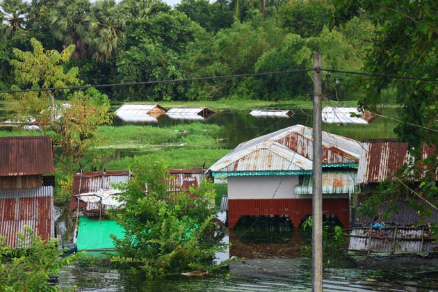 August 19, 2026, Ngathaingchaung, Ayeyarwady Division, Myanmar: Displaced residents in Ngathaingchaung Township, Ayeyarwady Region, build temporary shelters on a levee after homes were submerged by flooding..In Laymyethna Township, Ayeyarwady Region, the Ngawun River embankment collapsed on July 31, leaving nearby towns including Hinthada, Yegyi, Ngathaingchaung, Kyonpyaw and Kyaunggon still inundated, affecting tens of thousands of people, officials said. Ngathaingchaung Myanmar - ZUMAn324 20260819_zip_n324_047 Copyright: xAyexMyaxNaingx