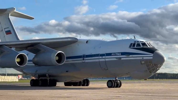 BELARUS - AUGUST 19, 2026: An aircraft carrying Russian servicemen released from Ukrainian captivity is seen after landing. Video screen grab. Best quality available. Alexei Zhukov TASS  96358376